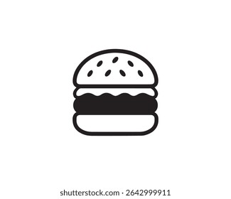 Ilustración de arte de diseño de Vector de icono de hamburguesa