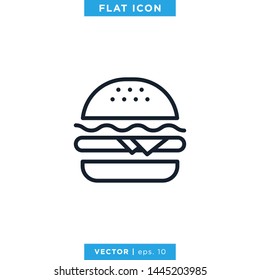 Burger Icon Vector Design Template