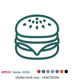 Burger icon vector of fast food set for UI and UX, website or mobile application