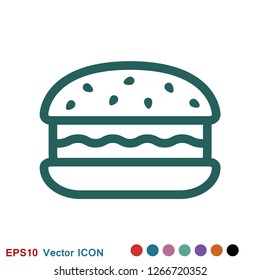 Burger icon vector of fast food set for UI and UX, website or mobile application