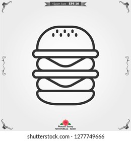 Burger icon vector of fast food set for UI and UX, website or mobile application