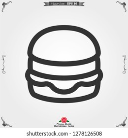 Burger icon vector of fast food set for UI and UX, website or mobile application