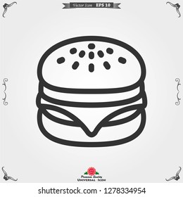 Burger icon vector of fast food set for UI and UX, website or mobile application