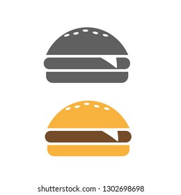 Burger icon vector. Fast food icon. Burger vector silhouette