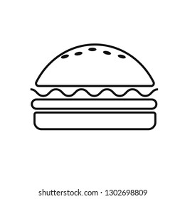 Burger icon vector. Fast food icon. Burger vector silhouette 