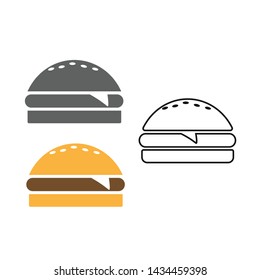 Burger icon vector. Fast food icon. Burger vector silhouette