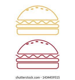 Burger icon vector. Fast food icon. Burger vector silhouette