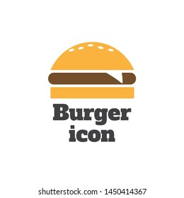 Burger icon vector. Fast food icon. Burger vector silhouette