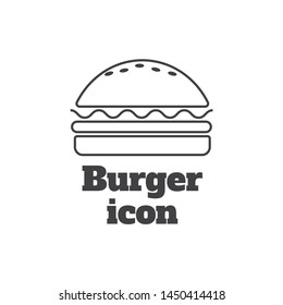Burger icon vector. Fast food icon. Burger vector silhouette
