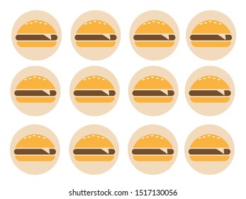 Burger icon vector. Fast food icon. Burger vector silhouette