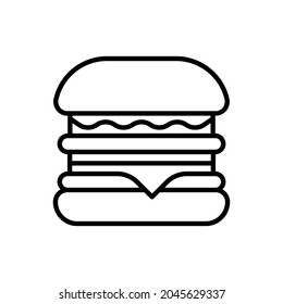 Burger icon vector. fast food illustration sign. hamburger symbol. cheeseburger logo.