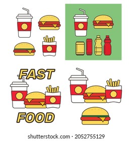 Burger icon vector. Fast food vector illustration