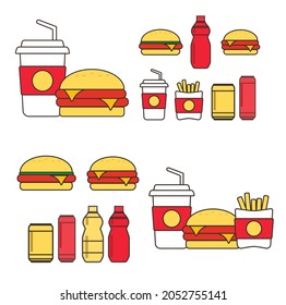 Burger icon vector. Fast food vector illustration