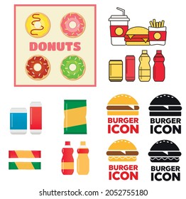 Burger icon vector. Fast food vector illustration