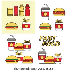 Burger icon vector. Fast food vector illustration