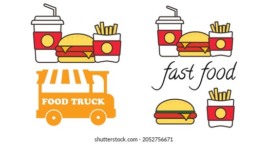 Burger icon vector. Fast food vector illustration
