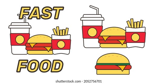 Burger icon vector. Fast food vector illustration