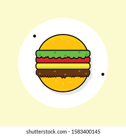 burger icon vector. flat illustration