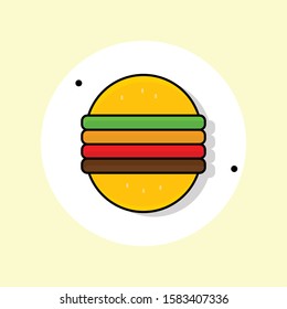 burger icon vector. flat illustration