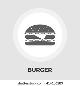 Burger icon vector. Flat icon isolated on the white background. Editable EPS file. Vector illustration.