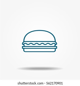 Burger icon. Vector food illustration.