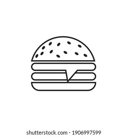 Burger icon vector. Hamburger or cheeseburger symbol.