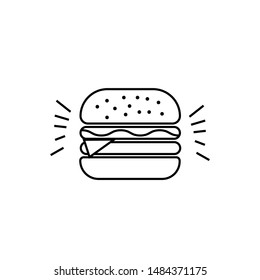 Burger icon vector. Hamburger icon isolated on white background