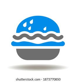 Burger-Ikone-Vektorgrafik. Hamburger-Symbol. Schnell ungesundes Lebensmittellogo.