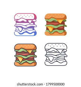 Hamburger-Symbol, Vektorgrafik und Illustration