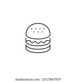 Icono de la hamburguesa, Ilustración vectorial de la hamburguesa