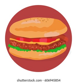 Burger icon. Vector illustration..