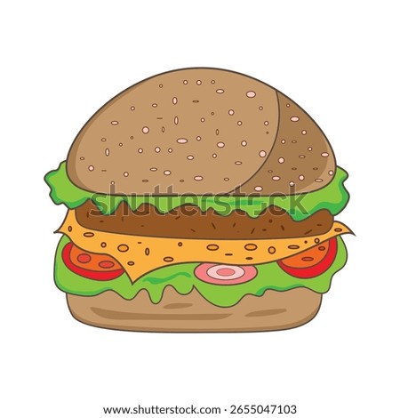 Burger icon vector illustration. Burger vector