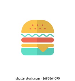 Icono de la hamburguesa ilustración de estilo plano. aislado sobre fondo blanco