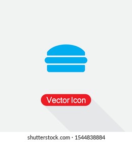 Burger Icon Vector Illustration Isolated On Light Gray Background Eps10