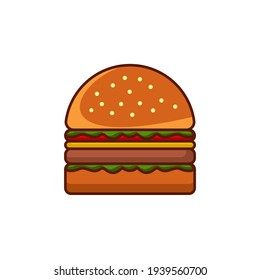 Burger icon vector illustration isolated on white background