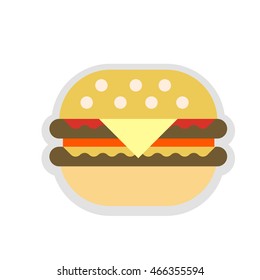 Icono de hamburguesa. Ilustración vectorial. Aislado en blanco.