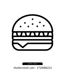 Burger Icon Vector Illustration Logo Template