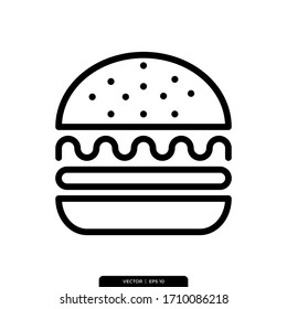 Burger Icon Vector Illustration Logo Template