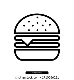 Burger Icon Vector Illustration Logo Template