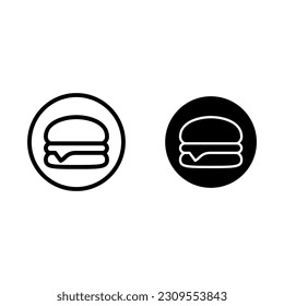 Burger icon vector illustration logo template for many purpose. Isolated on white background.