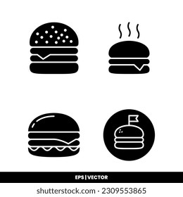 Burger icon vector illustration logo template for many purpose. Isolated on white background.