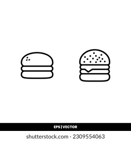 Plantilla de logotipo de ilustración de vector de icono de hamburguesa para muchos fines. Aislado sobre fondo blanco.