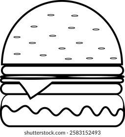 Burger Icon Vector Illustration Logo Template