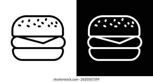 Vector de icono de hamburguesa, Plantilla de logotipo de ilustración en estilo de moda