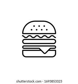 burger icon vector illustration outline style design. isolated on white background