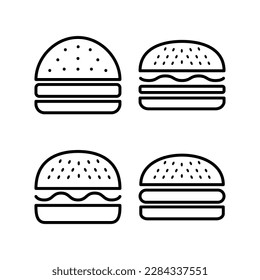 Ilustración vectorial de icono de hamburguesa. símbolo y signo de hamburguesa. hamburguesa