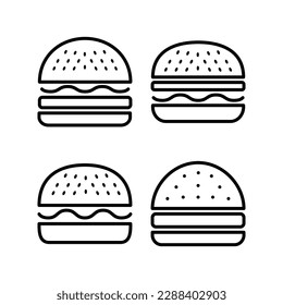 Burger Symbol, Vektorgrafik. Hamburger-Zeichen und -Symbol. Hamburger