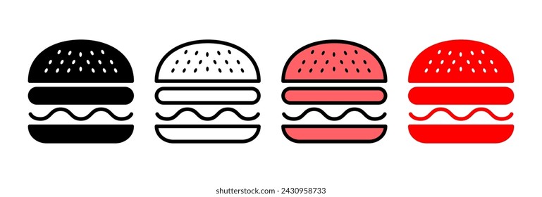 Burger icon vector illustration. burger sign and symbol. hamburger