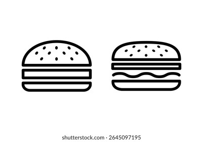 Ícone de hambúrguer ilustração vetorial. sinal de hambúrguer e símbolo. hambúrguer