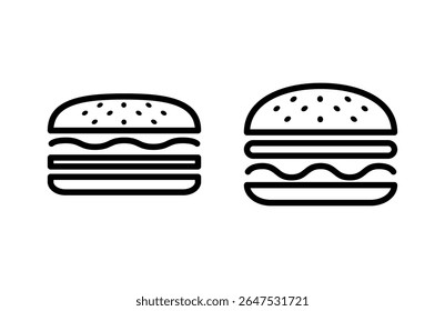 Ícone de hambúrguer ilustração vetorial. sinal de hambúrguer e símbolo. hambúrguer